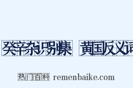 癸辛杂识别集·黄国反义词是什么意思的图片